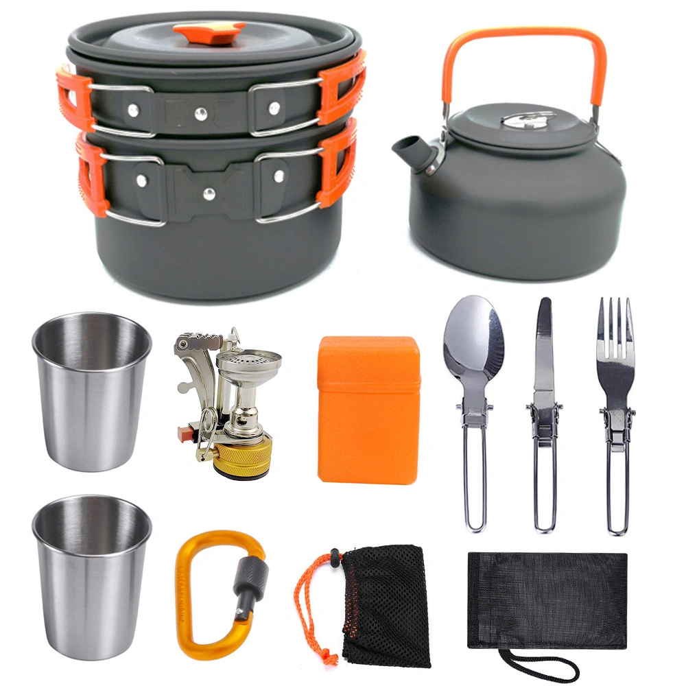 Camping Kitchen Cooking Outdoor Camping Folding Cookware Set with Accessories