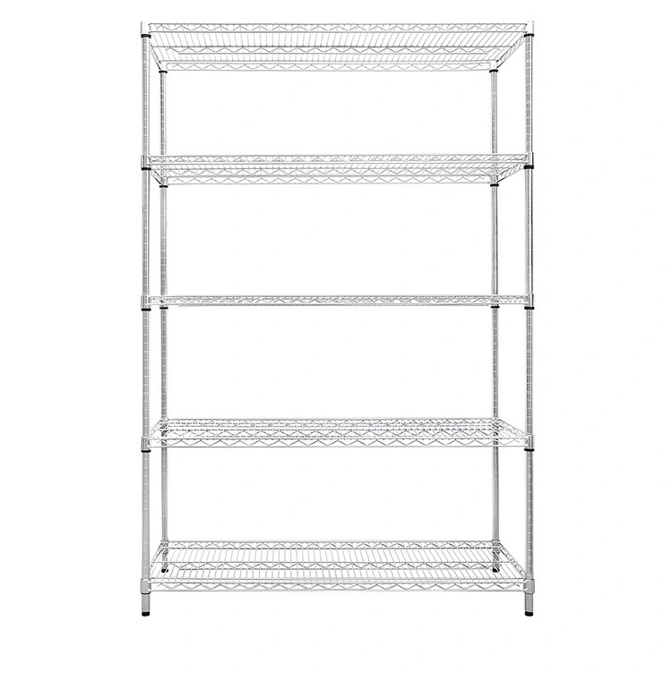 Storage Rack Chrome Steel Wire Shelf Cart Trolley Home Use Metal Storage Kitchen