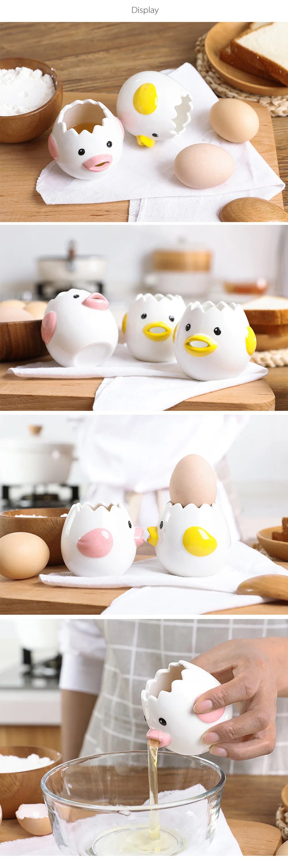 Kitchen Utensils Ceramic Egg White Separator Egg Separator for Baking