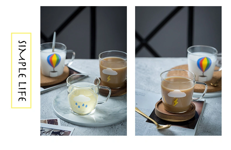 280ml Wholesale Cute Cup Milk Coffee Glass Mug