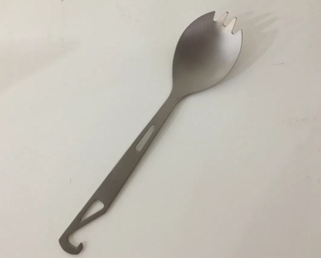 3-in-1 Multi-Function Camping Fork Spoon Flatware Utensil Pure Titanium Spoon