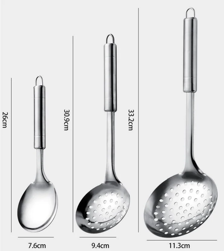 Kitchen Utensils Cooking Spatula Soup Spoon Stainless Steel Skimmer Sets
