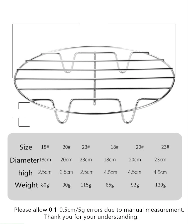 Stainless Steel Round Steamer Rack Cooling Rack for Baking and Kitchenware