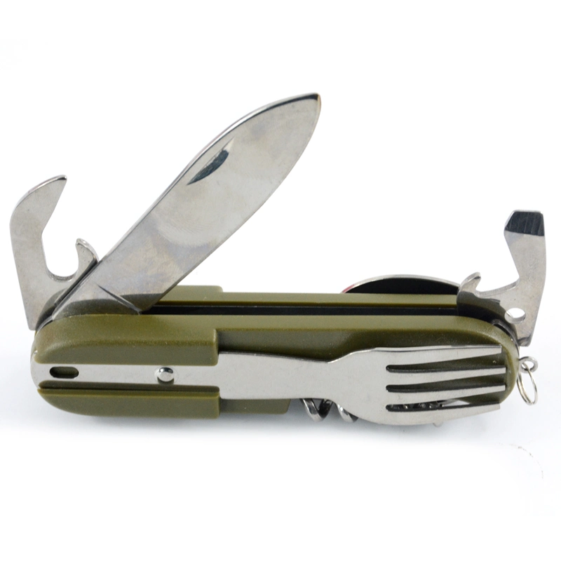 Portable Stainless Steel Folding Fork Spoon Knife Kit Outdoor Survival Camping Tableware Set