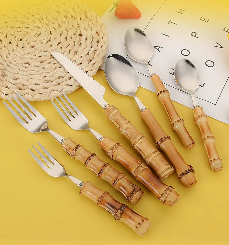 Bamboo Silver Kitchenware Set, Hoften Bamboo Kitchen Set for 6