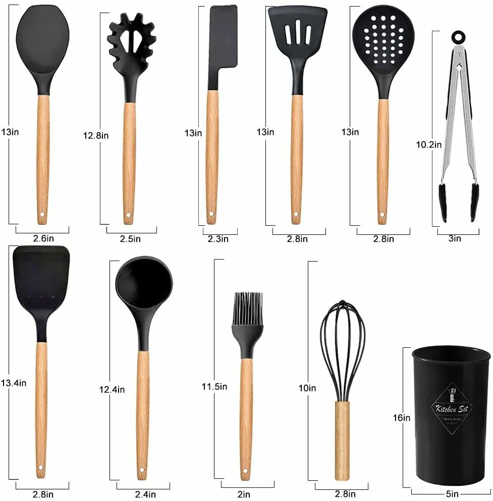 Non Stick Heat Resistance 35 Piece Camping Silicone Kitchen Utensils