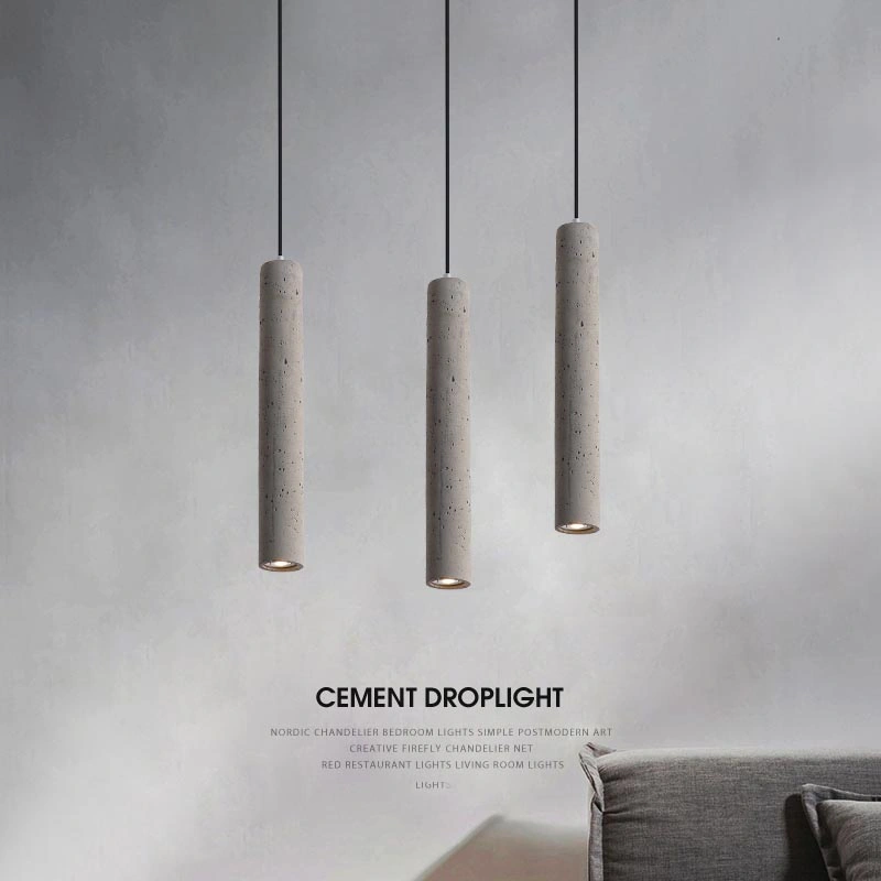 LED Smooth Concrete Pendant Light Industrial Cement Kitchen Lighiting Fixture