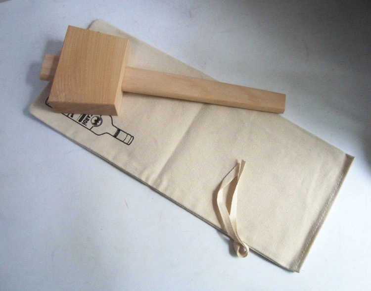 Bar Tools Kitchen Accessories Wooden Mallet Hammer with Cloth Bag