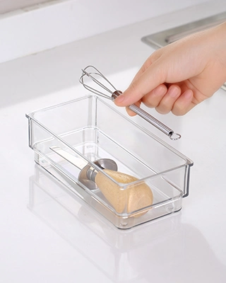 Durable Plastic Customizable Multi-Purpose Cutlery Tray Kitchen Accessories Drawer Storage Organizer