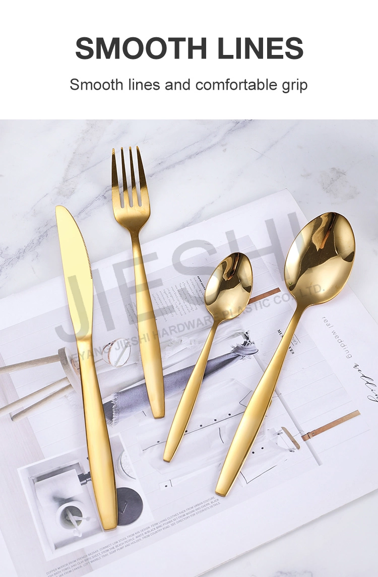 Luxury Tableware Golden Dinnerware Stainless Steel Cutlery Set