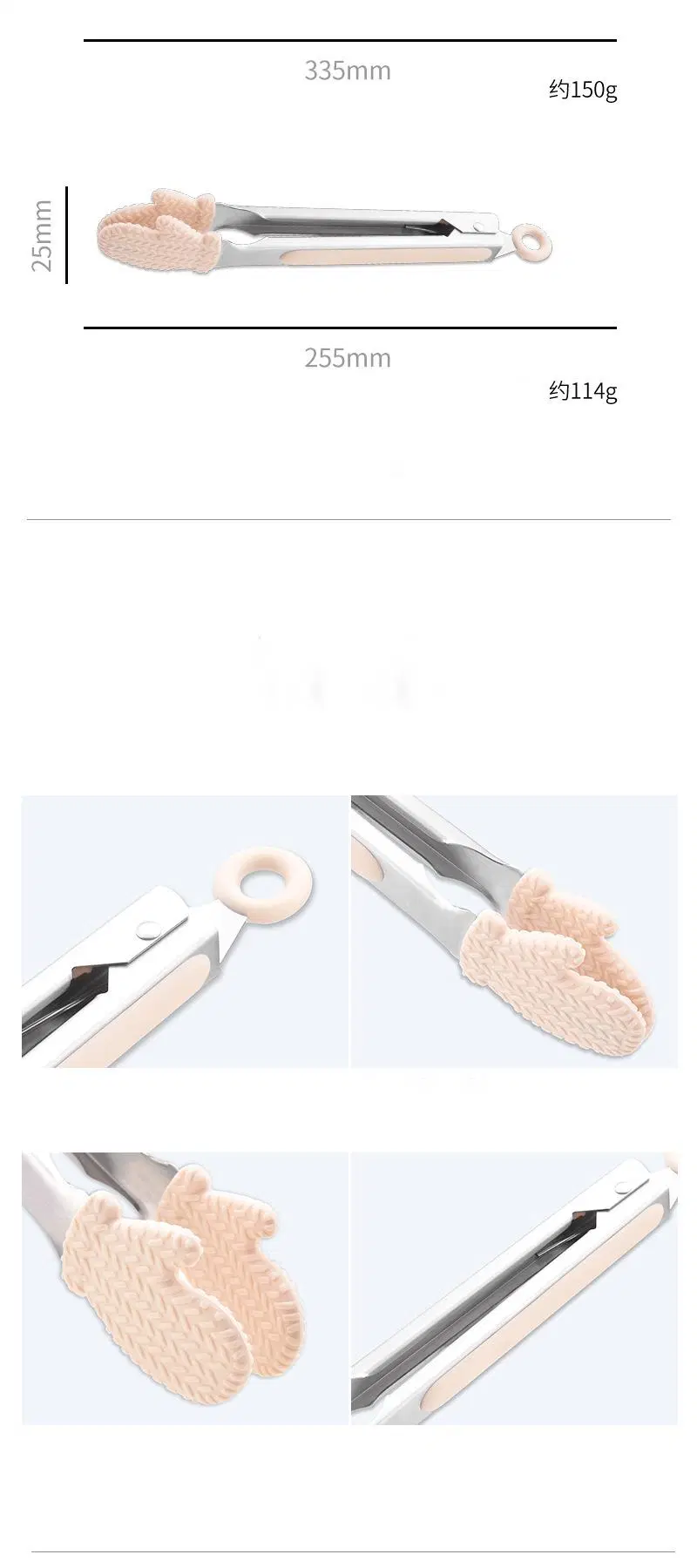 High Temperature Silicone Palm Baking BBQ Bread Non-Slip Food Tongs Clip