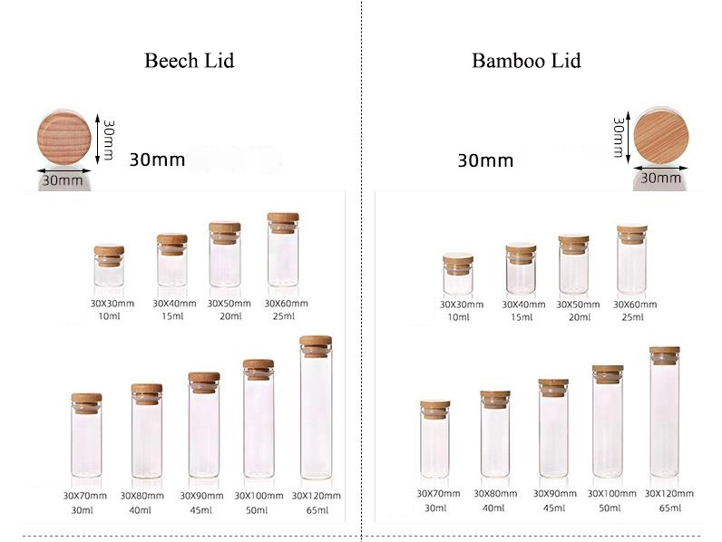 Hot Sale Mini Small Household Kitchen Refrigerator Storage Glass Spice Jars with Bamboo Lid