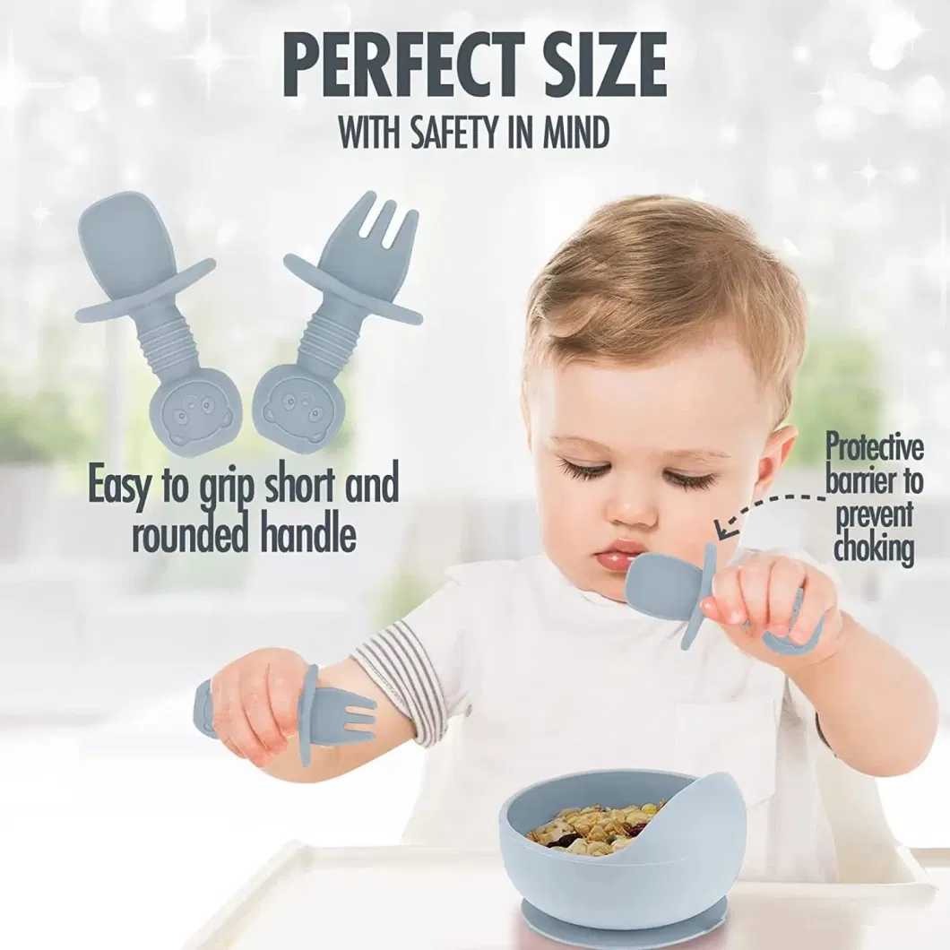 Baby Tableware Set Bib Suction Bowls Silicone Feeding Set for Babies &amp; Toddlers