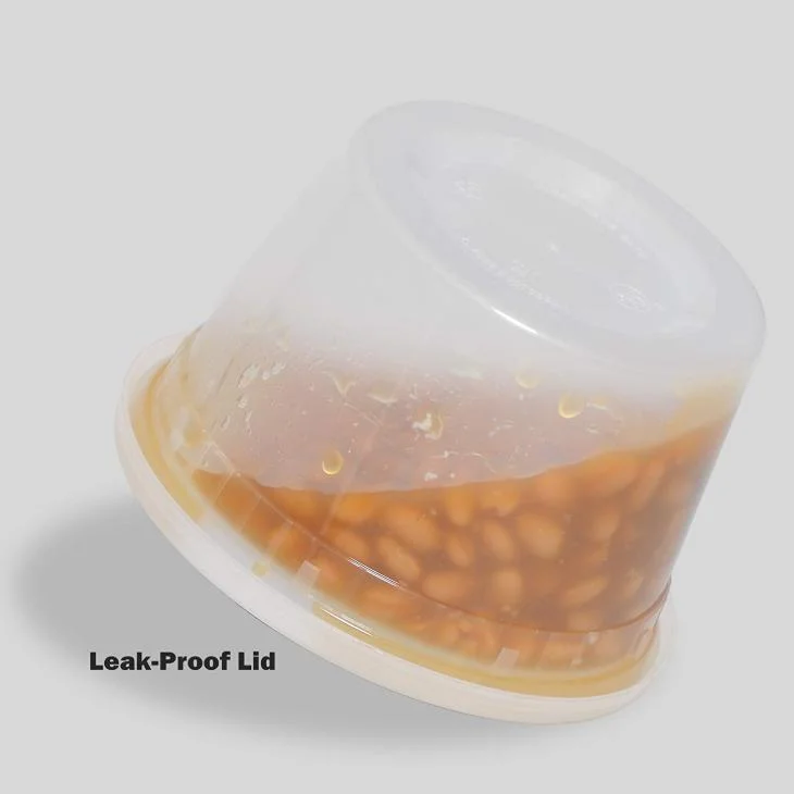 Custom 4oz 8oz 12oz 16oz 32oz 64oz Round Black Clear Leakproof Disposable Plastic Food Storage Deli Container with Airtight Lid