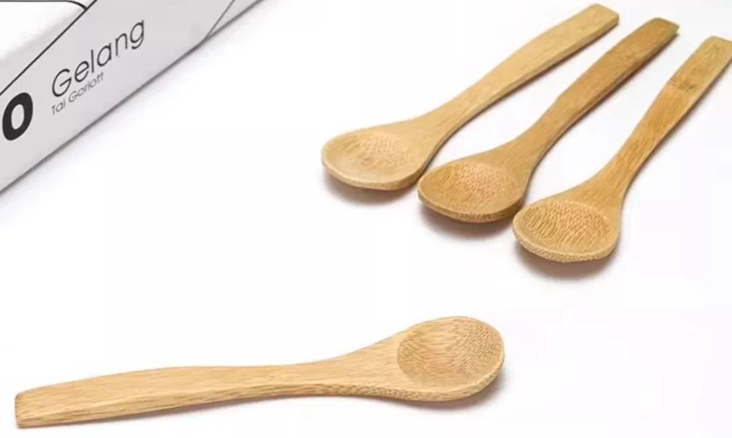 Wholesale High Quality Natural Bamboo Scoop for Face Cream Mini Bamboo Cosmetic Spoons Medicine Spoon