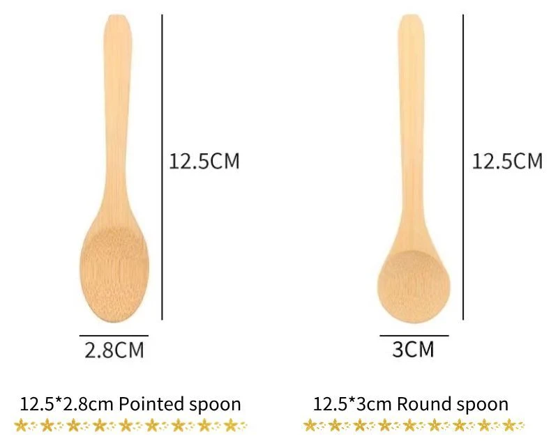 Wholesale High Quality Natural Bamboo Scoop for Face Cream Mini Bamboo Cosmetic Spoons Medicine Spoon