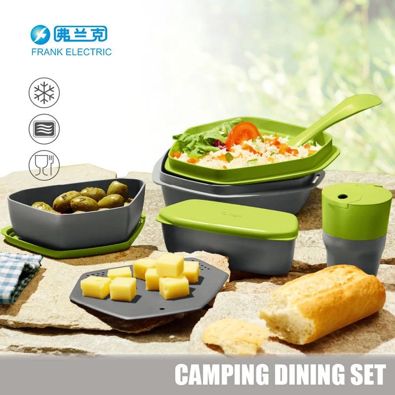 6 in 1 PP Material Camping Use Tableware Sets for Convient