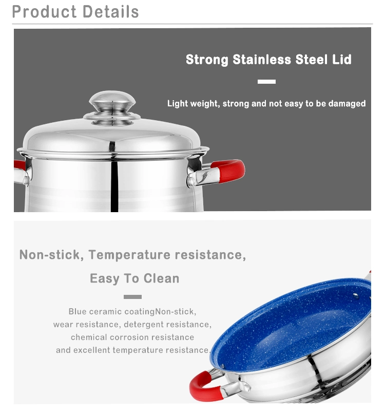 Custom Home Appliance Kitchen Non Stick Cooking Pot Set Stainless Steel Cookware