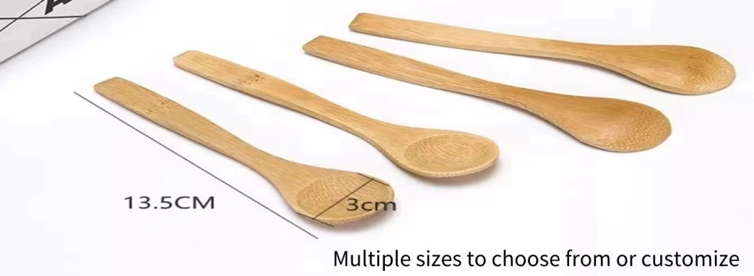 Wholesale High Quality Natural Bamboo Scoop for Face Cream Mini Bamboo Cosmetic Spoons Medicine Spoon