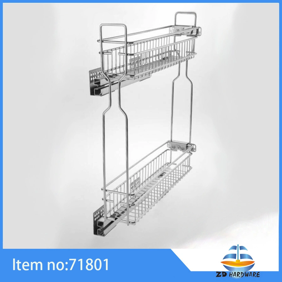 3D Kitchen Wire Storage Iron Dish Drawer Cabinet Baskets Pull out Spice Rack Accessories Hardware