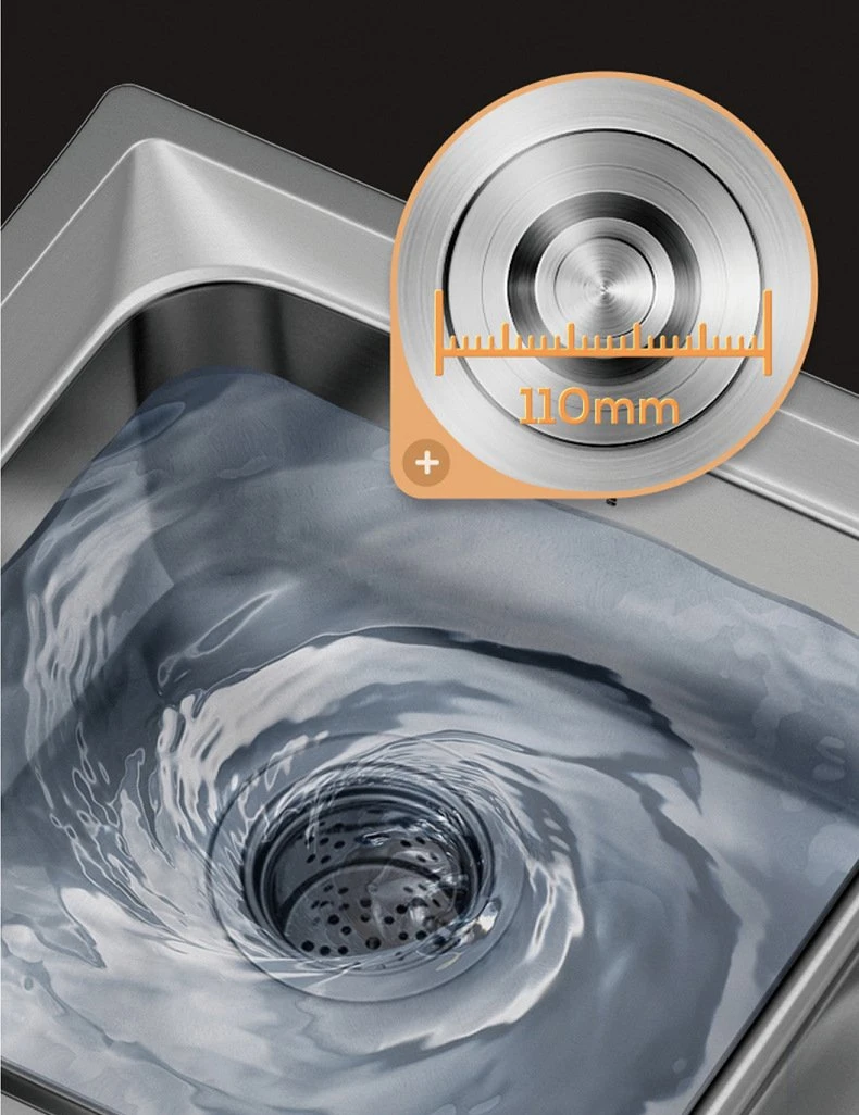 Walnut Hot Sell Nano Black Handmade Kitchen Sink Modern Stainless Steel Undermount SUS201/304 Kitchenware with Strainer, China Factory Wholesale