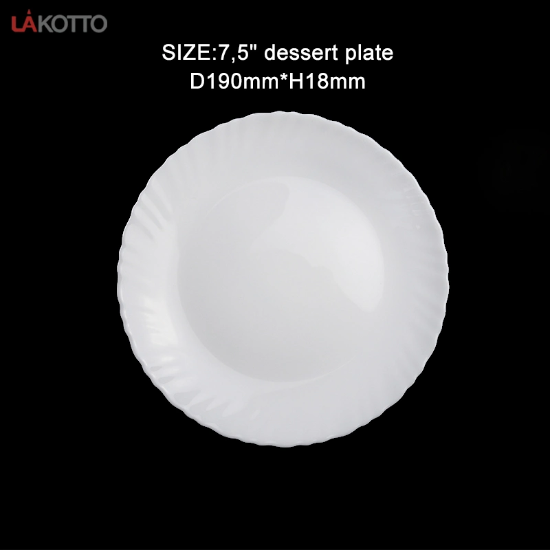 Glass Plate Wholesale Opal Glass New Classic Customized Restaurant Carton Minimalist Round Soup Dish Engraving Dinner Plate