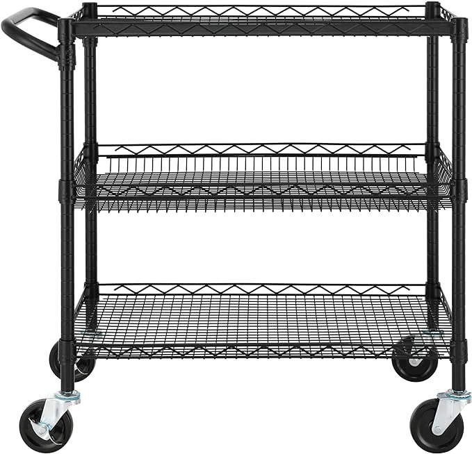 Kitchen Storage Metal Carts Commercial Use Wire Shelving