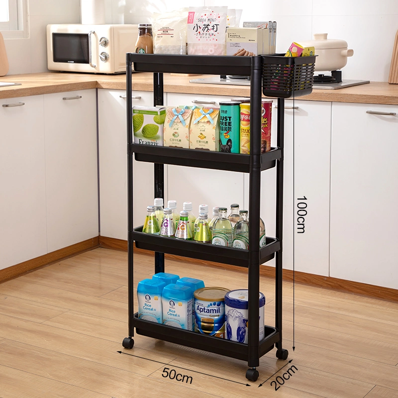 3 Layers Multifunction Home Bathroom Kitchen Storage Rack Organizer Vegetable Shelving Units Holders with Wheels