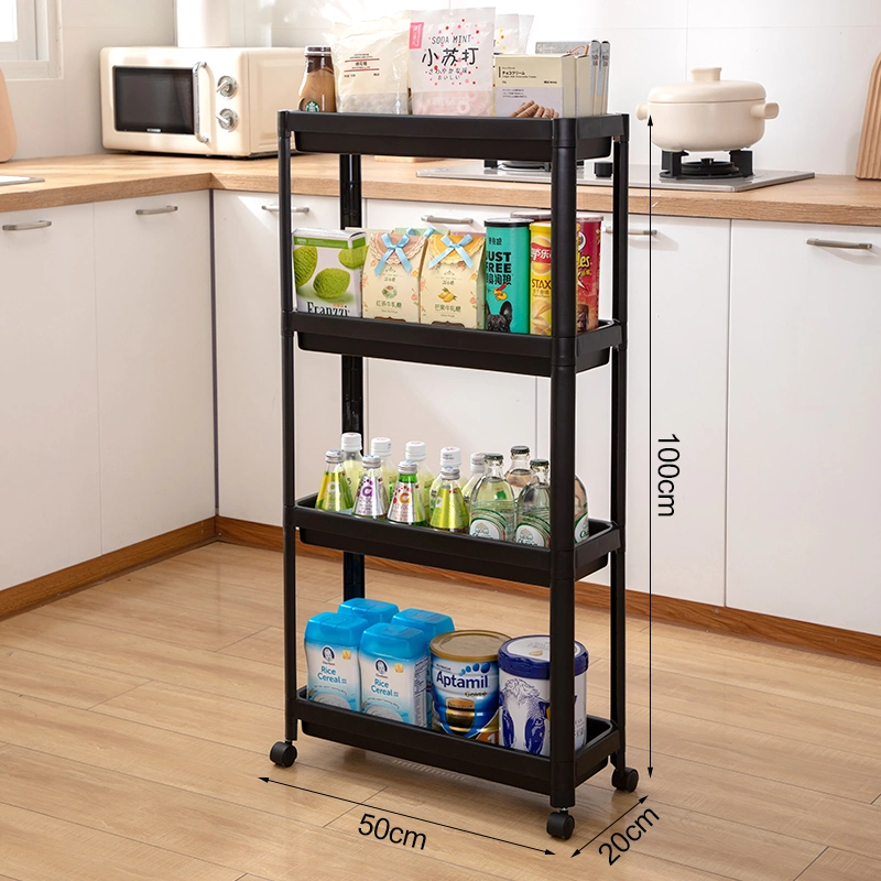 3 Layers Multifunction Home Bathroom Kitchen Storage Rack Organizer Vegetable Shelving Units Holders with Wheels