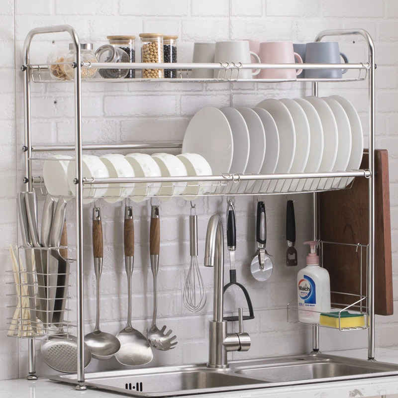 Sink Kitchen Plate Rack Stand 201 Stainless Steel Organizer Tableware Drainer Dish Drying Rack