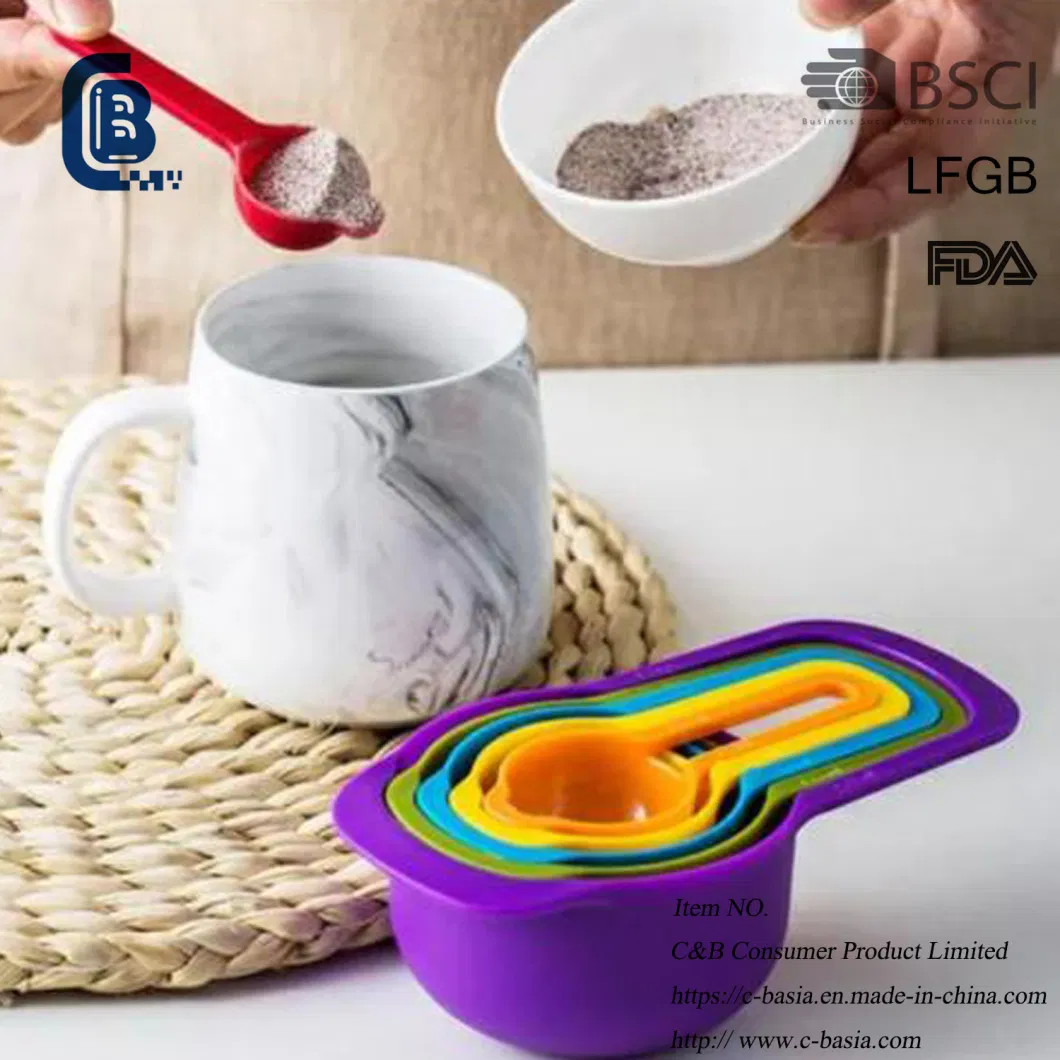 Hot Sale 6PCS Plastic Measuring Spoon Cup Set, Baking Measurement Tools, Kitchen Utensils