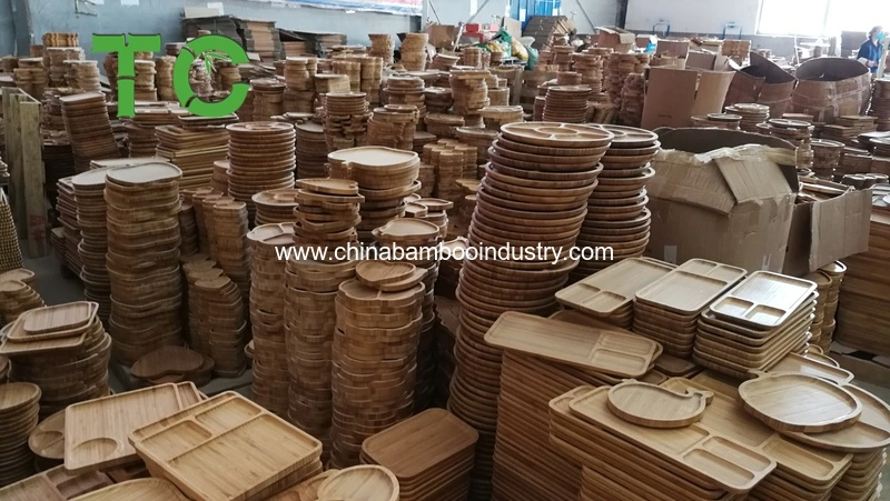 Customized Wholesale Bamboo Plate Eco-Friendly Plate Cake Plate Dinner Serving Plate Wood Tableware