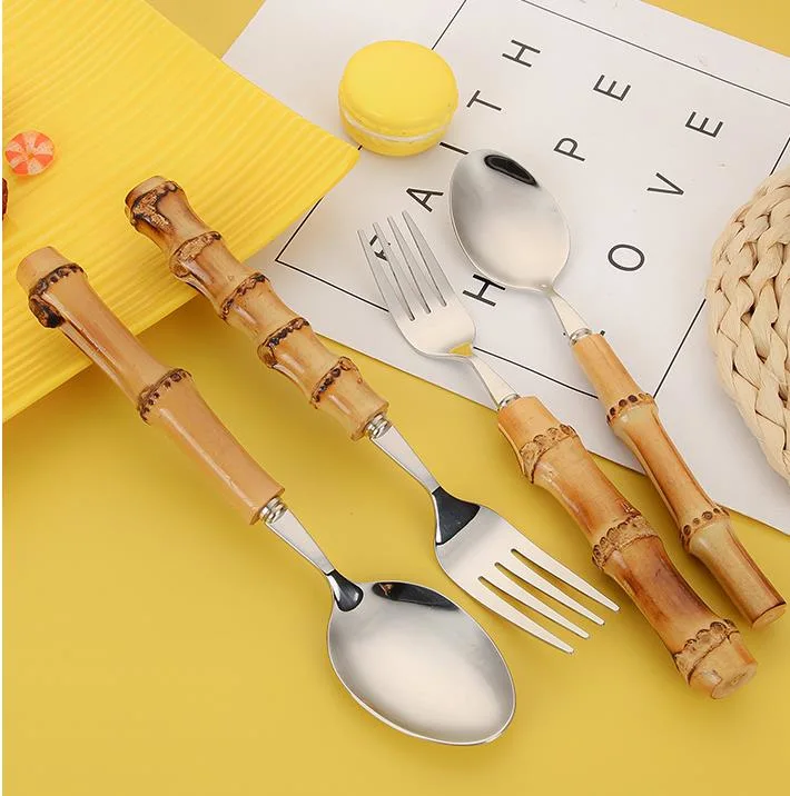 Bamboo Silver Kitchenware Set, Hoften Bamboo Kitchen Set for 6