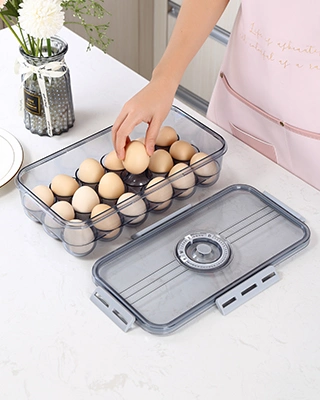 Household Kitchen Accessories Fridge Egg Organizer Storage Container Pet Clear Egg Holder