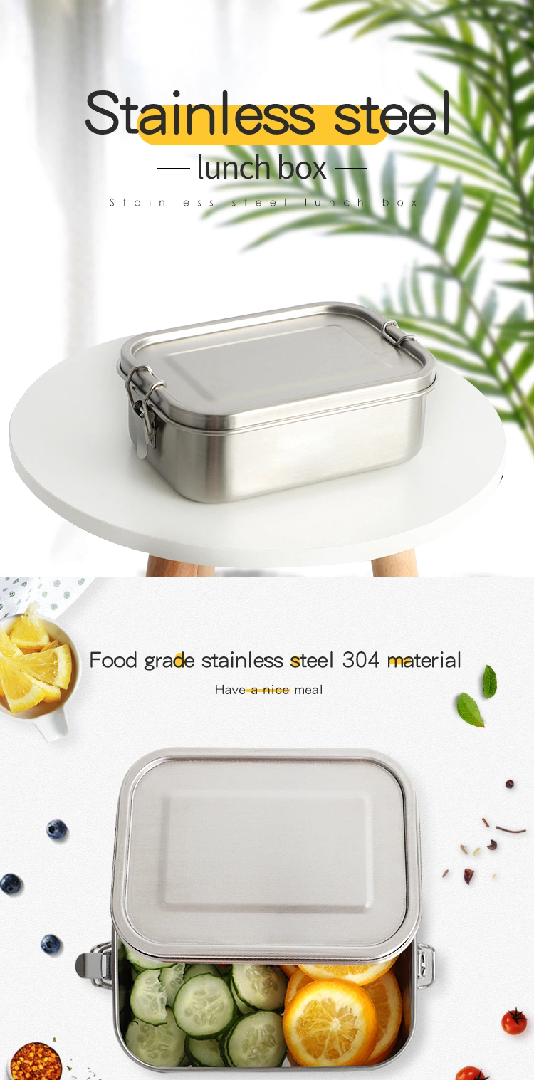 Insulated Biodegradable Tiffin Box Leakproof Camping Food Storage Container with Stainless Steel Lunch Box