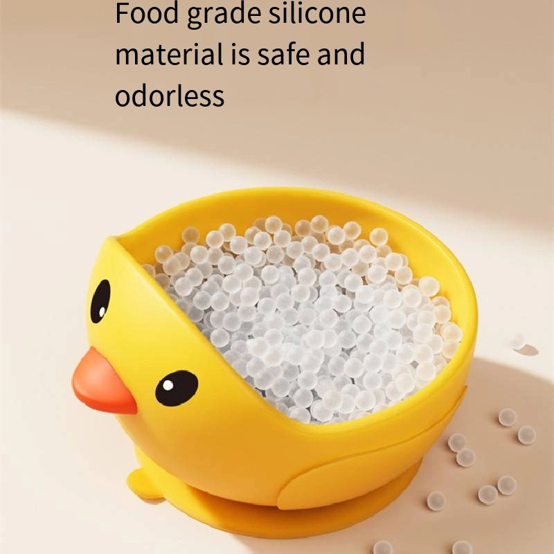 Little Yellow Duck Silicone Sucker Bowl Baby Anti-Fall Anti-Scalding Children&prime;s Tableware