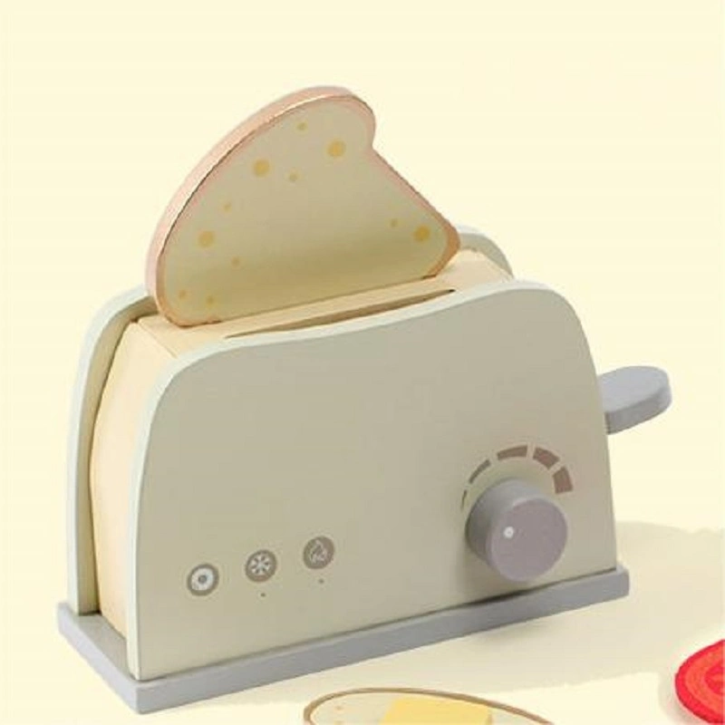 Kids Educational Montessori Pretend Play Table Game Toaster Cooking Set Wooden Toy