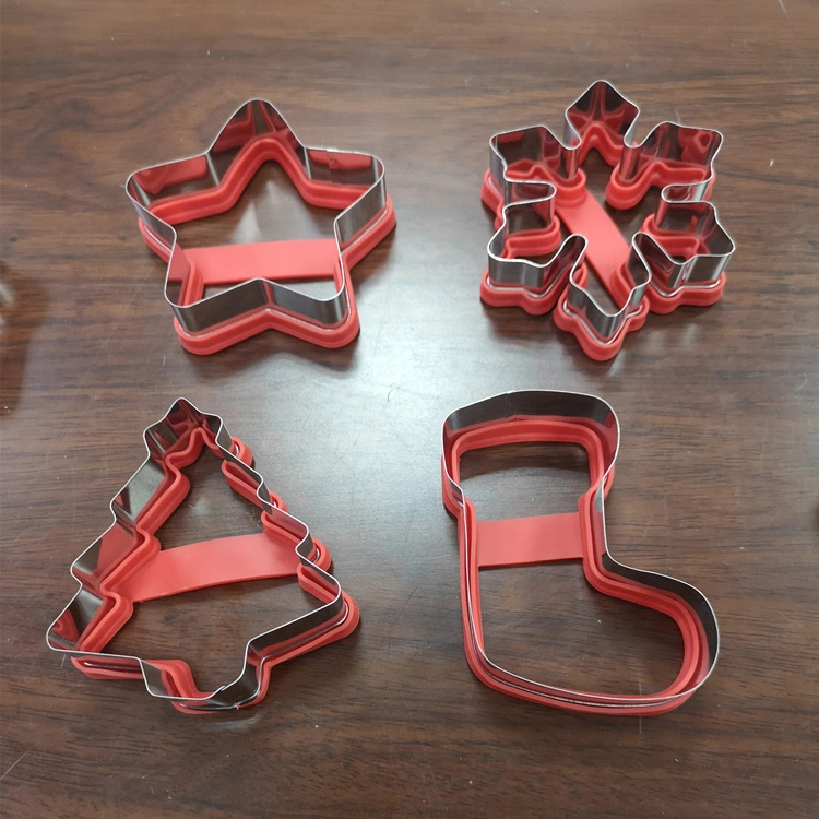 Christmas Cookie Cutter Cookies Stamp Mould Festival Biscuit Cutter Silicone Biscuit Mold Set Silicone Kitchenware