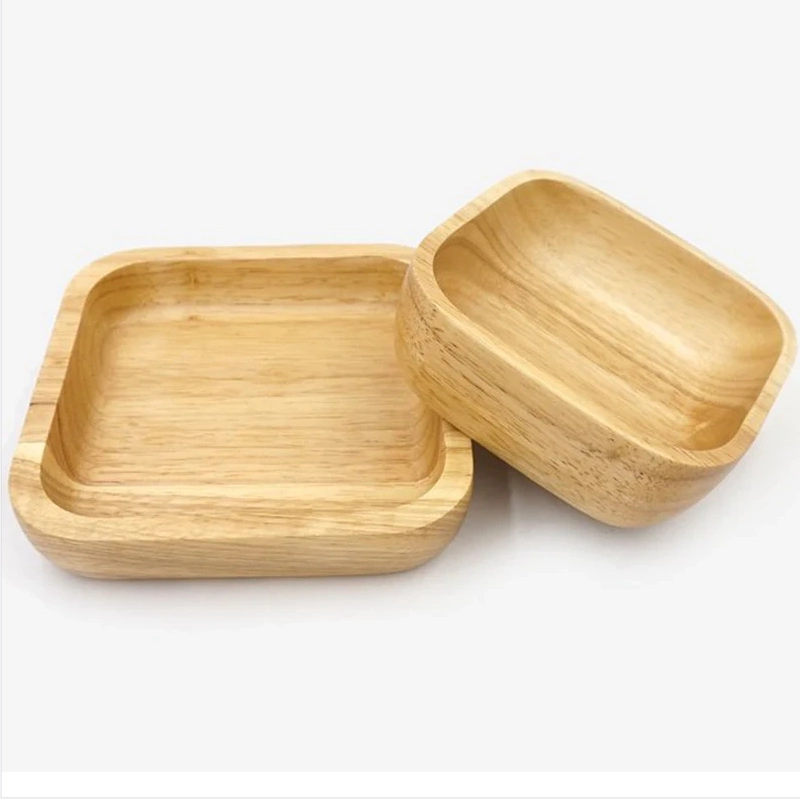 Serving Dishes Food Container Wood Tableware Rubber/Beech Solid Wood