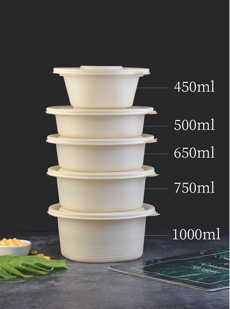 5 Compartment Disposable Food Container Table Ware Degradable Bowl Cornstarch Degradable Kitchenware with Eco-Friendly Material