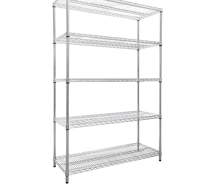 Storage Rack Chrome Steel Wire Shelf Cart Trolley Home Use Metal Storage Kitchen