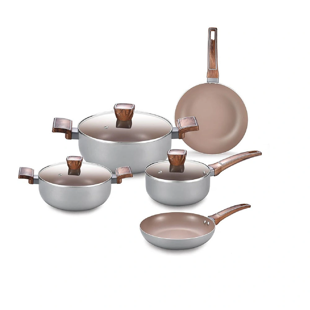 Pressed Aluminum Oil Free Nonstick Ceramic Cookware Set Includes Saute Sauce Pan Dutch Oven Skillets Kitchen Utensils