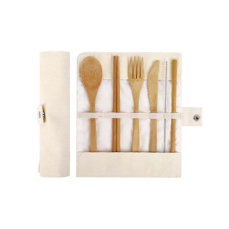 100% Natural Wooden Fork Bamboo Cutlery Set Environmental Tableware