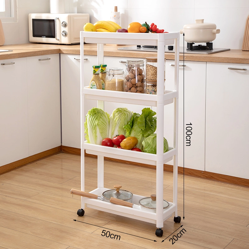 3 Layers Multifunction Home Bathroom Kitchen Storage Rack Organizer Vegetable Shelving Units Holders with Wheels