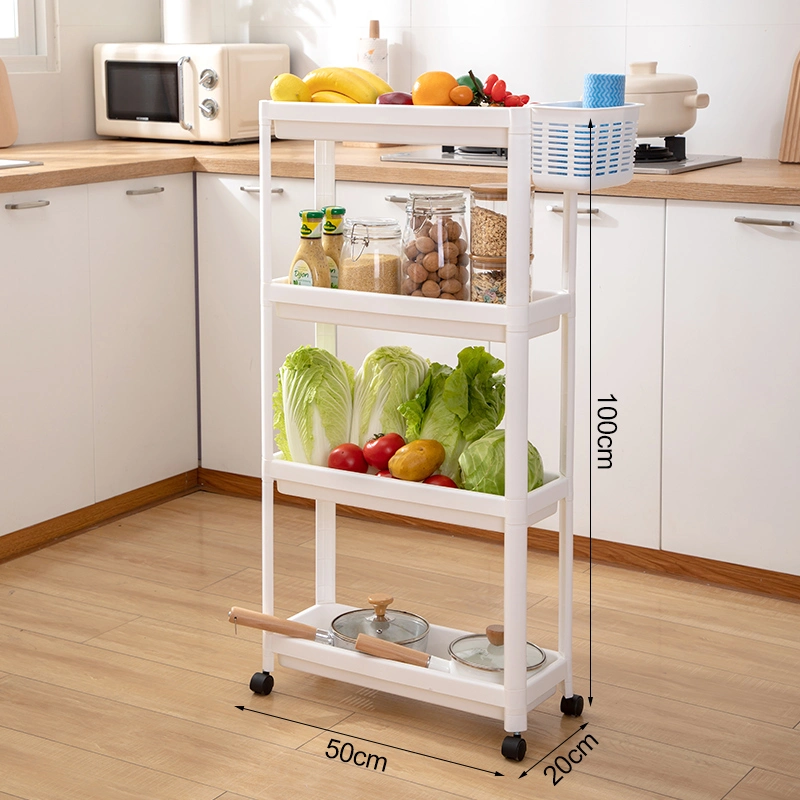 3 Layers Multifunction Home Bathroom Kitchen Storage Rack Organizer Vegetable Shelving Units Holders with Wheels