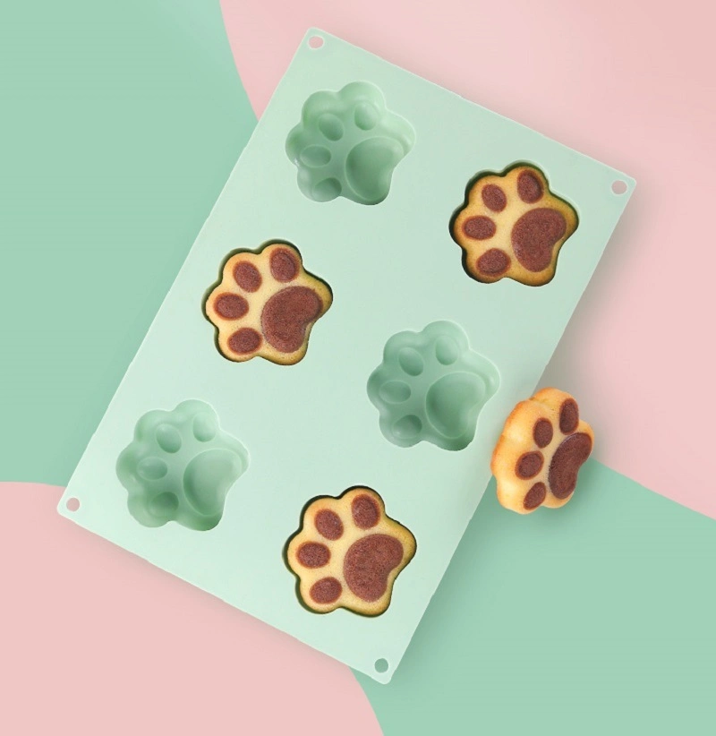 Fine Good Reusable Bakeware Maker Silicone Ice Molds Trays with Puppy Dog Paw and Bone Shape for Baking Chocolate Candy, Oven Microwave Bl17450