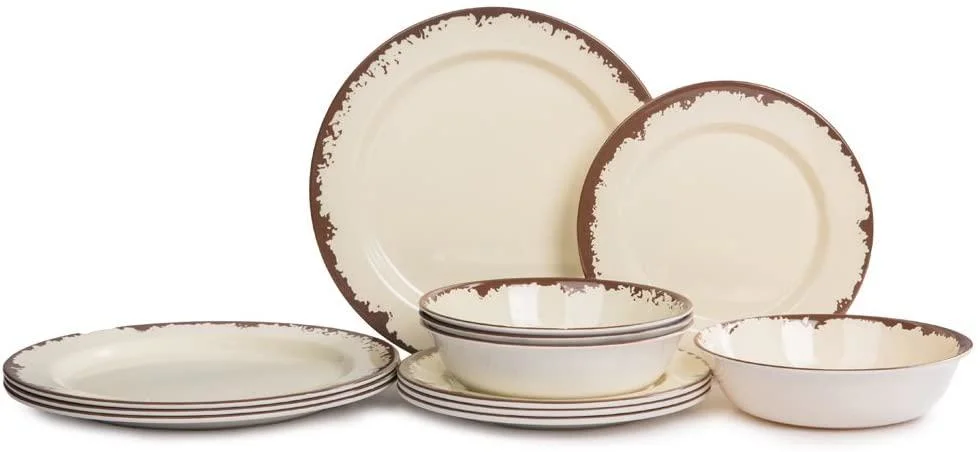 Luxury 12-Piece Melamine Dinnerware Sets Restaurant