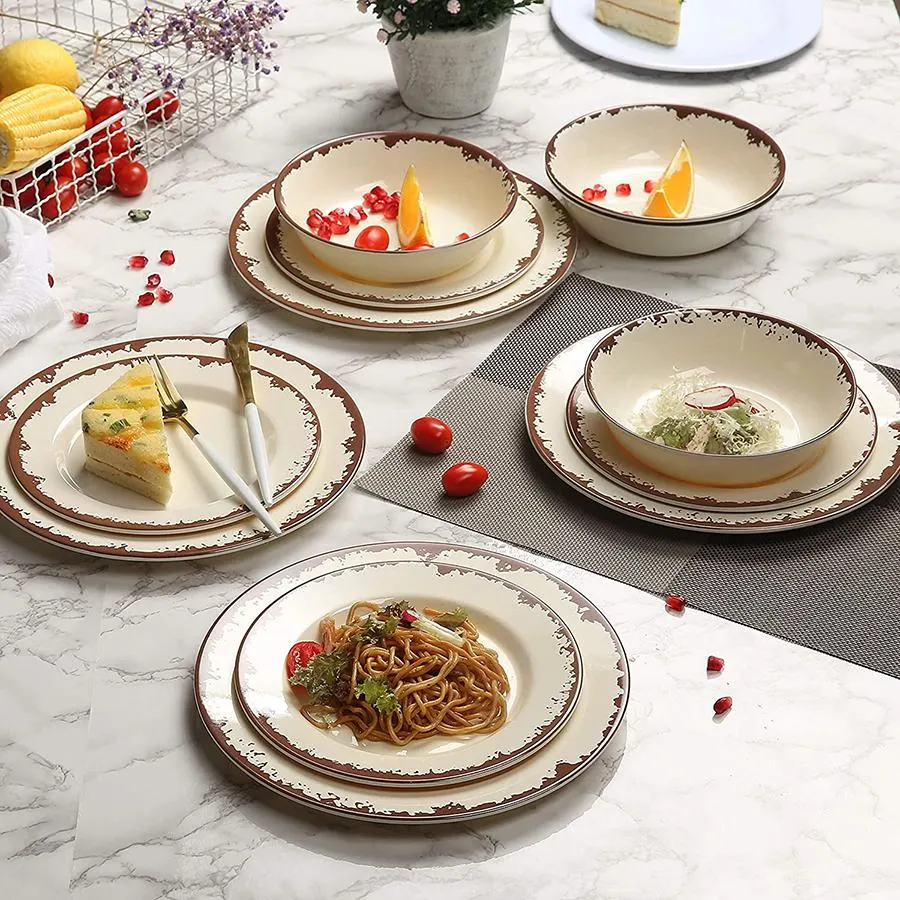 Luxury 12-Piece Melamine Dinnerware Sets Restaurant