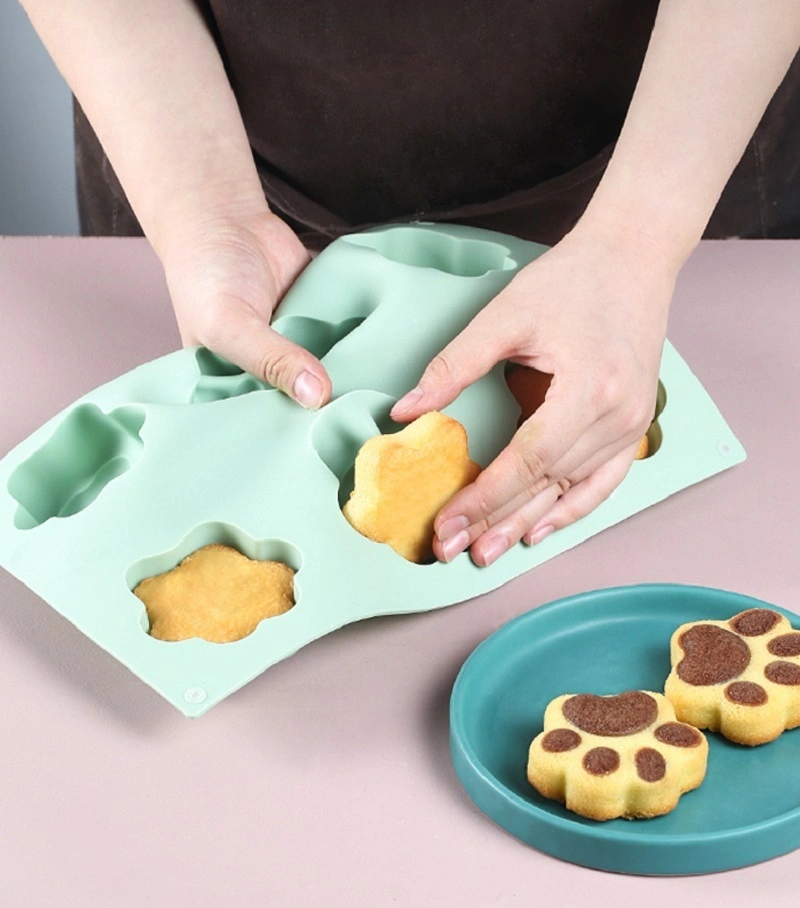 Fine Good Reusable Bakeware Maker Silicone Ice Molds Trays with Puppy Dog Paw and Bone Shape for Baking Chocolate Candy, Oven Microwave Bl17450