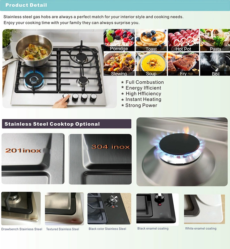 Hot Sell Popular Kitchen Appliance Gas Cooktop 5 Burner Gas Parts Built-in Gas Stove